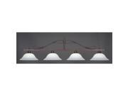 Toltec Scroll 4 Light Bar in Bronze with 16 White Linen Glass
