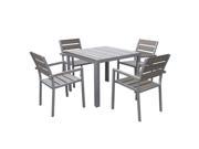CorLiving Gallant 5 Piece Square Patio Dining Set in Sun Bleached Gray