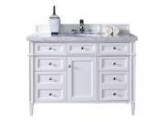 James Martin Brittany 48 Single Bathroom Vanity in White 4cm Carrara White