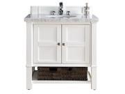 James Martin Madison 36 Single Bathroom Vanity in White 2cm Carrara White
