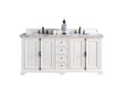 James Martin Providence 72 Double Bathroom Vanity in White 3cm Snow White