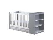 Baby Relax Ayla 2 in 1 Convertible Crib in White and Gray