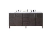 James Martin Metropolitan 72 Double Bathroom Vanity in Silver 3cm Snow White