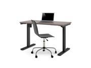 Bestar 24 x 48 Power Adjustable Table in Bark Grey