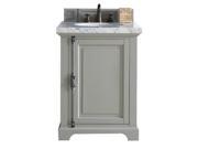 James Martin Providence 26 Single Bathroom Vanity in Gray 4cm Carrara White