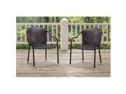 Crosley Palm Harbor Outdoor Wicker Chairs in Brown Set of 2