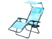 Jeco Oversized Zero Gravity Chair with Sunshade in Pacific Blue