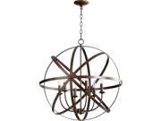 Quorum Celeste 6 Light Up Chandelier in Oiled Bronze