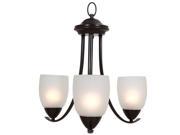 Yosemite Home Decor 3 Lights Chandelier with White Etched Glass