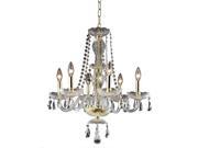 Elegant Lighting Princeton 6 Light Royal Crystal Chandelier in Gold