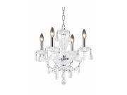 Elegant Lighting Princeton 4 Light Royal Crystal Chandelier in White