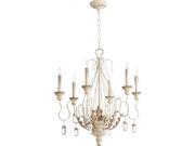 Quorum Venice 6 Light Chandelier in Persian White