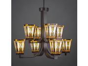 Toltec Apollo 8 Light Chandelier in Dark Granite