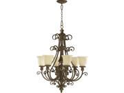 Quorum Fulton 6 Light Up Chandelier in Classic Bronze