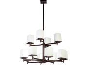 Quorum Delta 12 Light Up Chandelier in Oiled Bronze