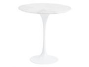 Eurostyle Astrid Marble Side Table in White
