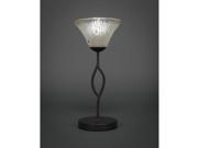 Toltec Revo Mini Table Lamp in Dark Granite with 7 Frosted Crystal Glass
