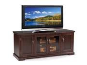 Leick Riley Holliday Bronze Glass 60 TV Stand in Chocolate Cherry