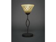 Toltec Revo Mini Table Lamp in Dark Granite with 7 Chocolate Icing Crystal Glass