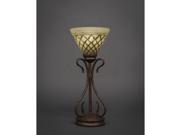 Toltec Swan Mini Table Lamp in Bronze with 7 Chocolate Icing Glass