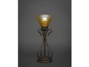 Toltec Swan Mini Table Lamp in Bronze with 7 Wine Crystal Glass