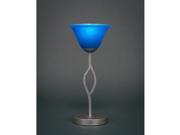 Toltec Revo Mini Table Lamp in Aged Silver with 7 Blue Italian Glass