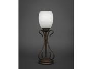 Toltec Swan Mini Table Lamp in Bronze with 5 White Linen Glass