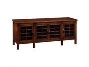 Leick Furniture 60 Grid TV Console with Black Glass in Chocolate Cherry