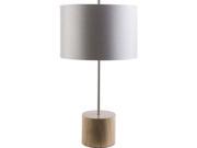 Surya Kingsley Wood Table Lamp in Gray