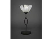 Toltec Revo Mini Table Lamp in Dark Granite with 7 Gold Ice Glass