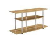 Convenience Concepts Designs2Go 42 3 Tier Wide TV Stand in Light Oak