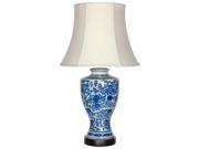 Oriental Furniture 28 Victorian Design Lamp in Blue and White
