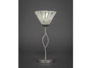 Toltec Revo Mini Table Lamp in Aged Silver with 7 Italian Ice Crystal Glass
