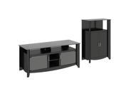Bush Aero TV Stand with Medium Storage Cabinet in Classic Black