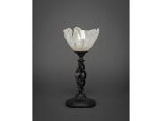 Toltec Elegante Mini Table Lamp in Dark Granite with 7 Italian Ice Crystal Glass