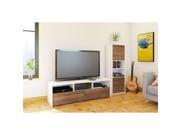 Nexera Liber T 2 Piece Entertainment Set in White with Desk Panel