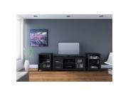 Nexera Tuxedo 3 Piece Entertainment Set in Black Laquer and Melamine