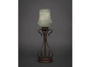 Toltec Swan Mini Table Lamp in Bronze with 5.5 Gray Linen Glass