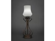 Toltec Swan Mini Table Lamp in Bronze with 5.5 White Linen Glass