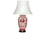 Oriental Furniture Classic Design Lamp in Red and White