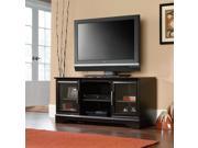 Sauder Panel 47 TV Stand in Estate Black with Post Mount