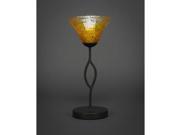 Toltec Revo Mini Table Lamp in Dark Granite with 7 Gold Champagne Crystal Glass