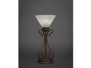 Toltec Swan Mini Table Lamp in Bronze with 7 Gold Ice Glass