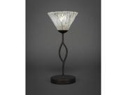 Toltec Revo Mini Table Lamp in Dark Granite with 7 Italian Ice Crystal Glass