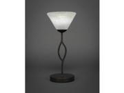 Toltec Revo Mini Table Lamp in Dark Granite with 7 Gold Ice Crystal Glass