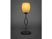 Toltec Revo Mini Table Lamp in Dark Granite with 5 Cayenne Linen Glass