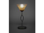 Toltec Revo Mini Table Lamp in Dark Granite with 7 Amber Crystal Glass