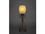 Toltec Swan Mini Table Lamp in Bronze with 5 Cayenne Linen Glass