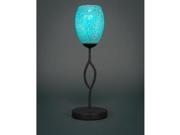 Toltec Revo Mini Table Lamp in Dark Granite with 5 Turquoise Fusion Glass
