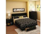 South Shore Trinity Full Queen 4 Piece Bedroom Set in Pure Black